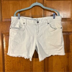 Carve Women’s White Raw Hem Jean Shorts Sz 12-EUC